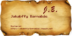Jakabffy Barnabás névjegykártya